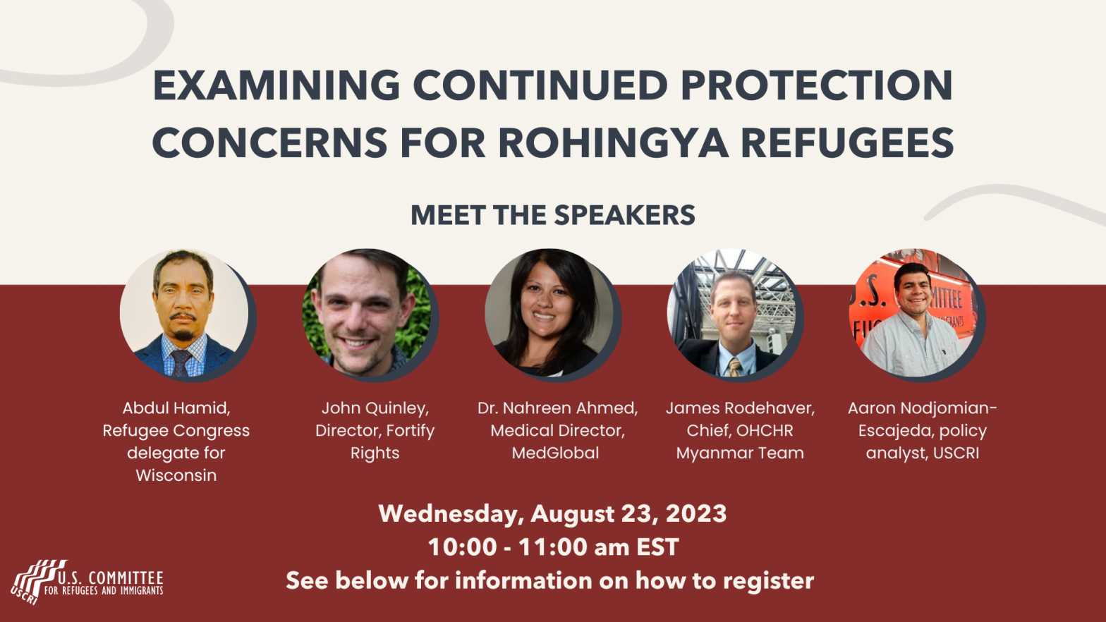 Examining Continued Protection Concerns for Rohingya Refugees, Speakers